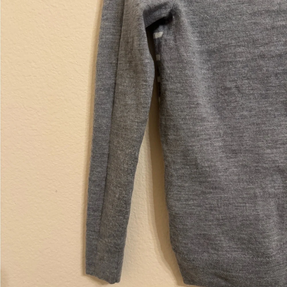 Kate Spade Broome Street Frenchie Bulldog Antoine Gray Wool Cardigan Sweater